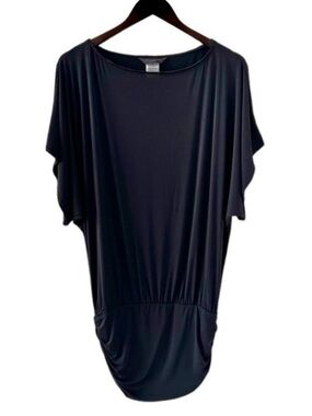 Carmen Marc Valvo Black Short Sleeve Swim Coverup Size Small